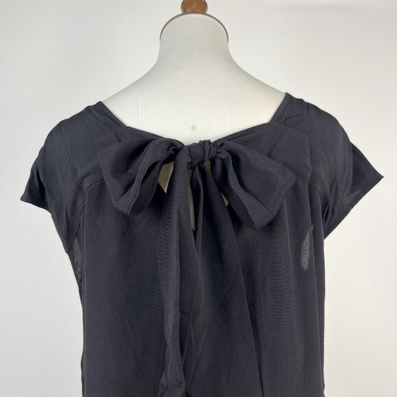 NWOT Mint Velvet Black Sequins Bow Tie Top Short-Sleeved Blouse Shirt US6 UK10 - Picture 6 of 13